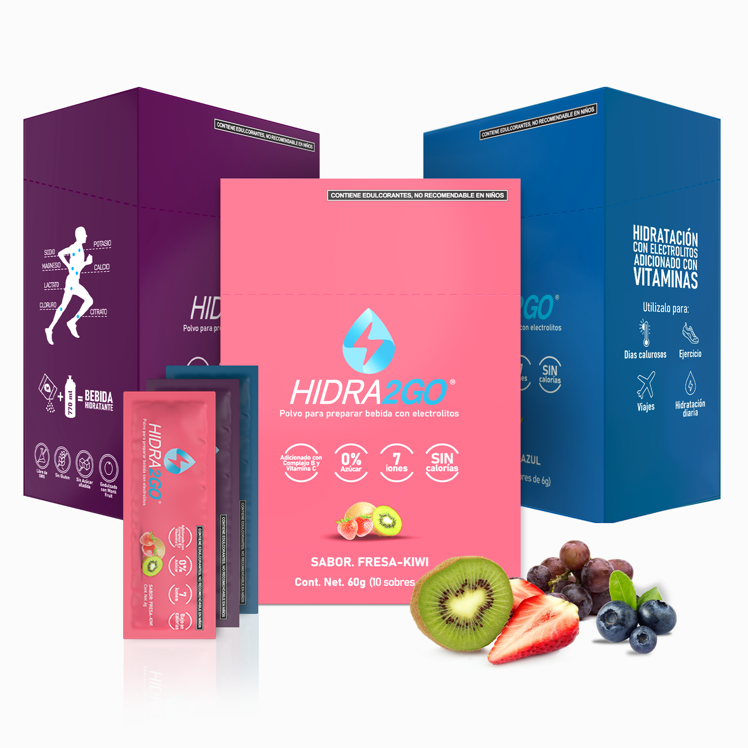 PACK 3 SABORES - UVA, MORA AZUL Y FRESA-KIWI