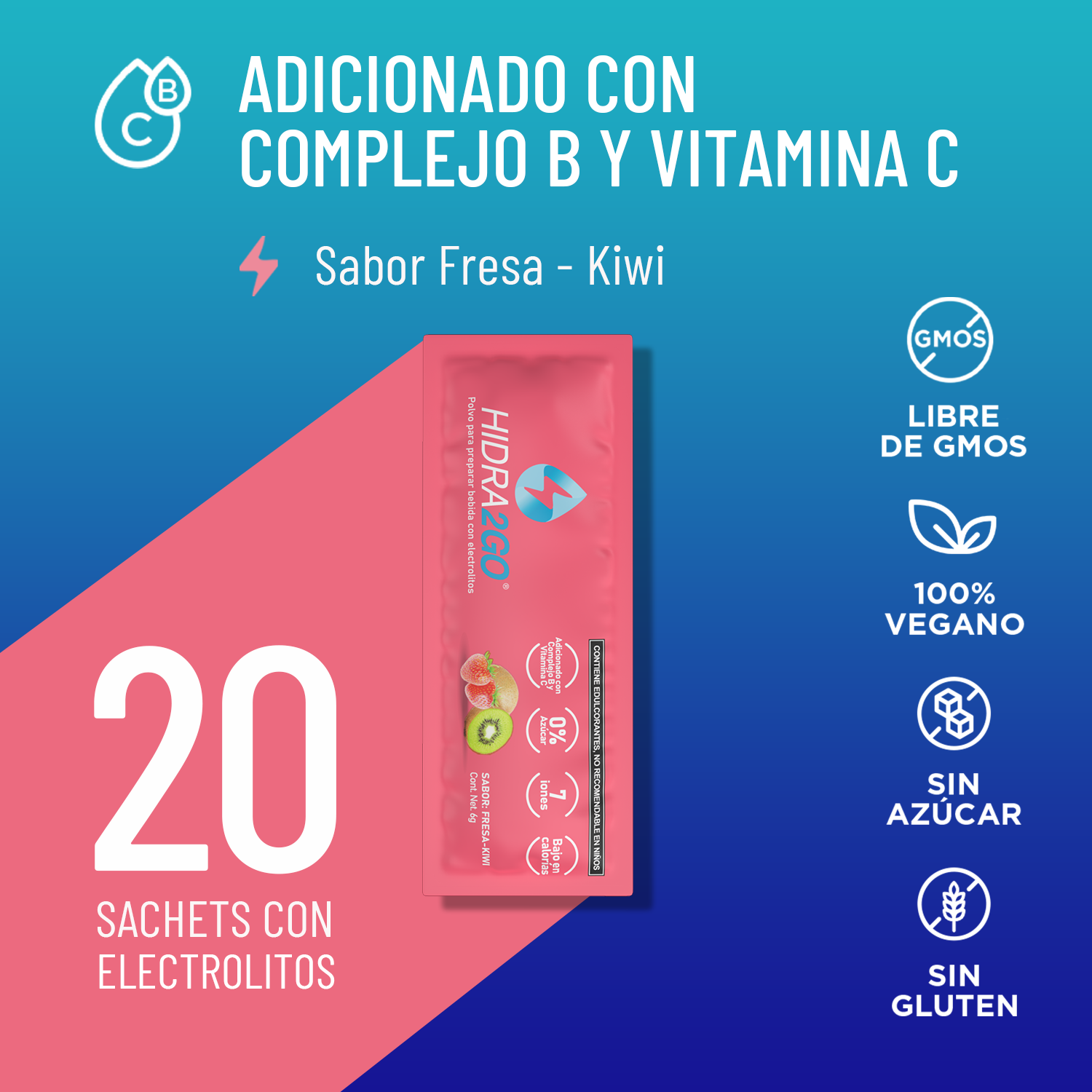 BOLSA 20 SOBRES - FRESA KIWI