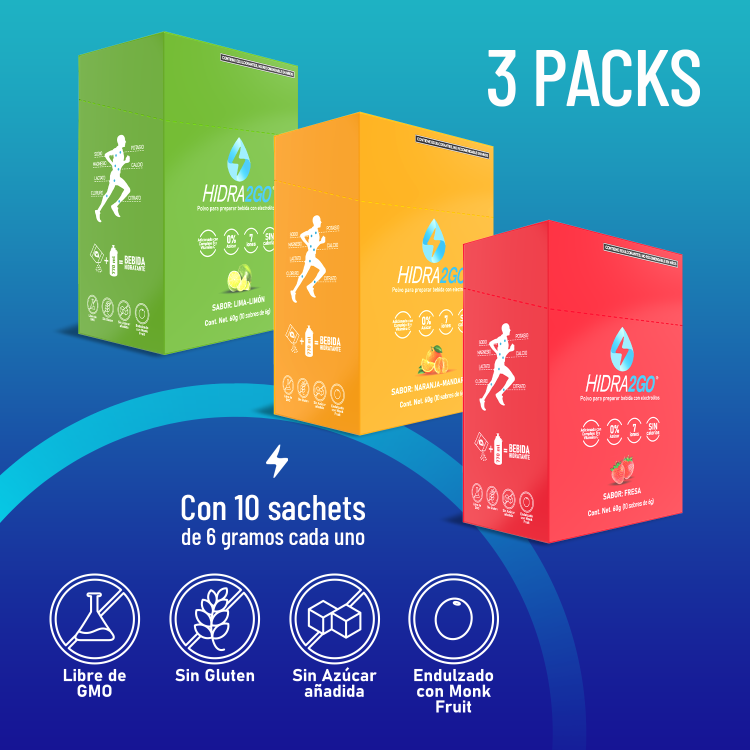 PACK 3 SABORES- FRESA, LIMA LIMON Y NARANAJA-MANDARINA