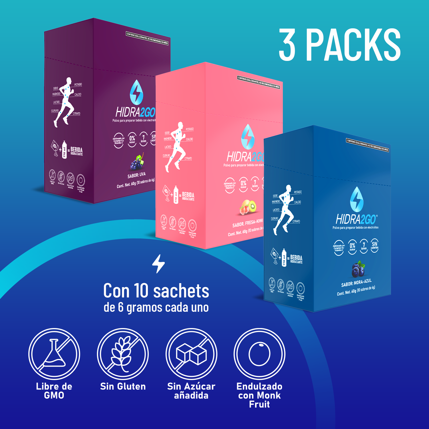 PACK 3 SABORES - UVA, MORA AZUL Y FRESA-KIWI